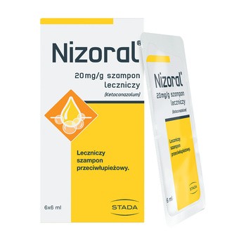 Nizoral medizinisches Shampoo, 20 mg, in 6 ml Beuteln, 6 Stück. Effektives Shampoo gegen Schuppen und Hautinfektionen.