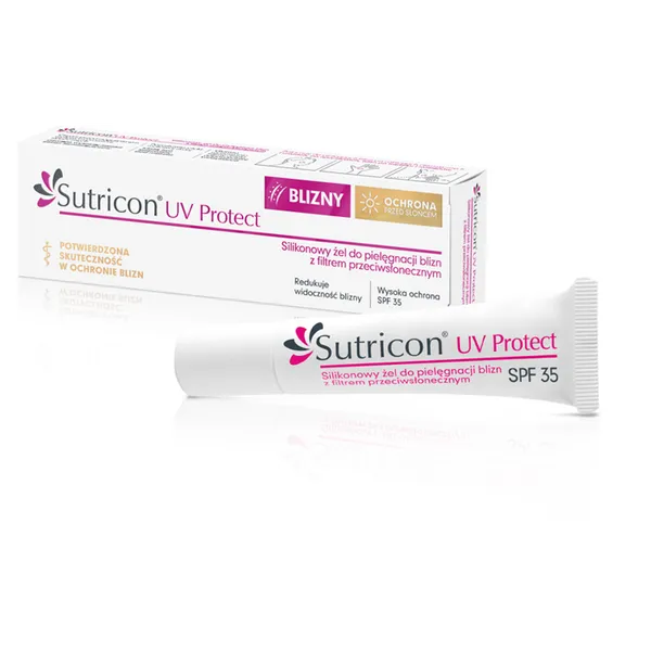 Sutricon UV Protect SPF 35 Silikon-Gel zur Narbenpflege, 15 ml, schützt vor UV-Strahlen und verbessert das Aussehen von Narben auf sonnenexponierten Hautbereichen