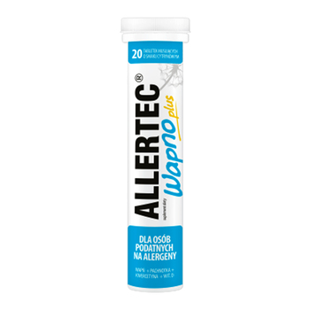 Allertec Wapno Plus Brausetabletten, 20 Stück: Schnelle und effektive Linderung von Allergiesymptomen, angereichert mit Kalzium und Quercetin.