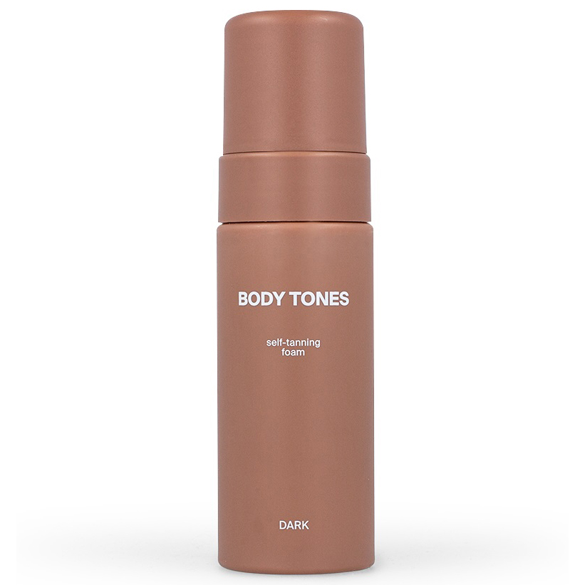 BODY TONES Light Selbstbräunender Schaum, 155 ml – für eine natürliche, streifenfreie Bräune ohne orangefarbene Töne. Bietet gleichmäßige Feuchtigkeitsversorgung und ist ideal für alle Hauttypen