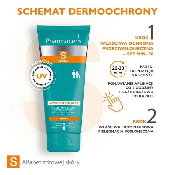 Pharmaceris S Beruhigender und regenerierender After-Sun-Balsam, 200 ml – Intensiv feuchtigkeitsspendend, lindert Rötungen und Irritationen nach Sonnenexposition. Für Gesicht und Körper, auch für Kinder ab 3 Jahren geeignet. Mit Hyaluronsäure, Reiskeimöl und Centella Asiatica Extrakt für sofortige Erholung und Hautkomfort
