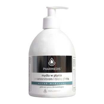 Pharmedis Kropla Zdrowia Flüssigseife mit Nanosilber und weißem Ton, 500 ml: Reinigt sanft und pflegt die Haut mit antibakteriellen Eigenschaften. Ideal für tägliche Anwendung bei empfindlicher Haut