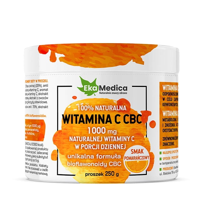 Natürliche Vitamin C Pulver 100% aus Früchten: Hochwertiges Nahrungsergänzungsmittel mit 1000 mg Vitamin C pro Portion aus Orangensaft und CBC Acerola Extrakt