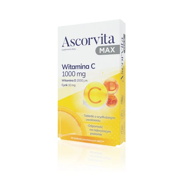 Ascorvita MAX – hochdosiertes Vitamin C mit Zink und Vitamin D zur Unterstützung des Immunsystems