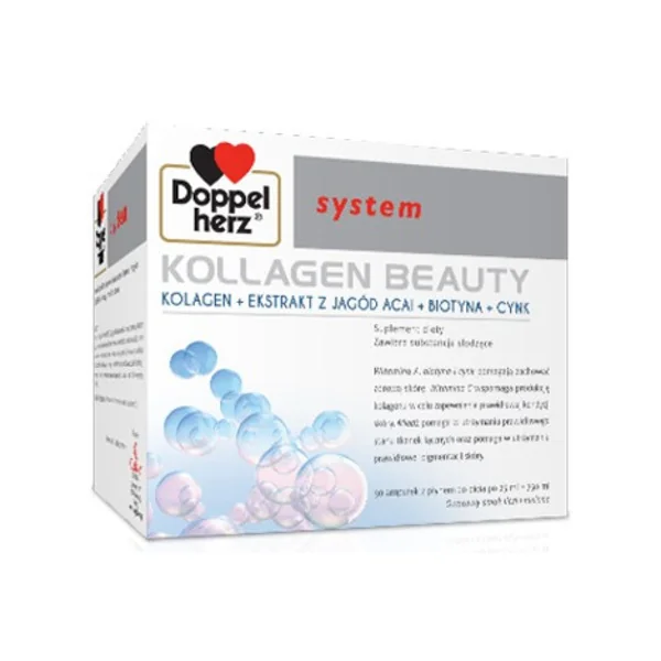 Doppelherz System Kollagen Beauty – flüssiges Nahrungsergänzungsmittel in Ampullen für gesunde Haut und Schönheit von innen
