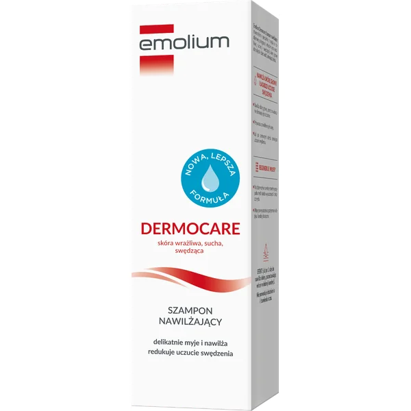Emolium Dermocare feuchtigkeitsspendendes Shampoo für empfindliche Kopfhaut, geeignet für Babys und Erwachsene.