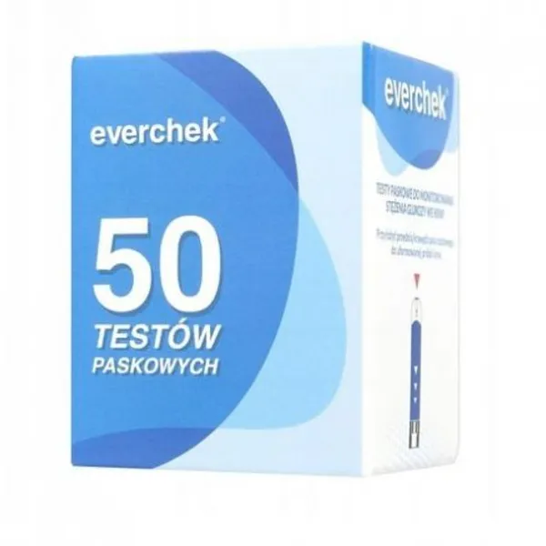 Everchek Teststreifen, 50 Stück für präzise Blutzuckermessung – Teststreifen für zuverlässige und genaue Blutzuckerwerte