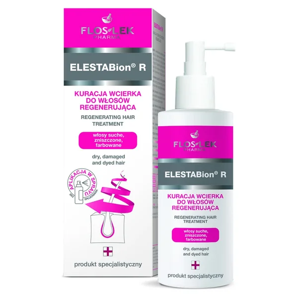 Floslek Elestabion R Haarlotion in einer 100 ml Flasche zur Regeneration von trockenem, geschädigtem Haar mit Cressatine und Ginsengextrakt