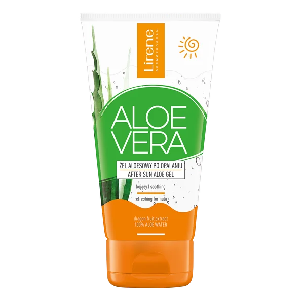 Lirene Sun Aloe Vera After-Sun Gel, 150 ml – beruhigende und feuchtigkeitsspendende After-Sun-Pflege mit Aloe Vera, ideal zur Linderung von Sonnenbrand und zur Regeneration der Haut nach dem Sonnenbad.