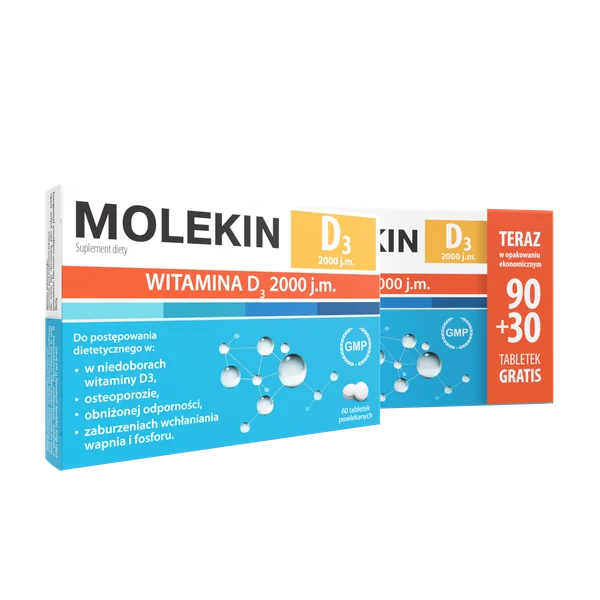 Molekin D3 2000, Nahrungsergänzungsmittel in 120 Tabletten, ideal zur Vitamin D3 Ergänzung für die Gesundheit von Knochen und Immunsystem