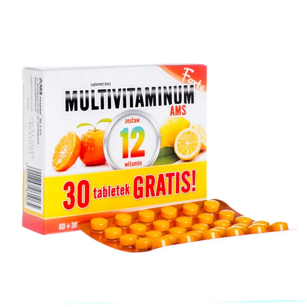 Multivitaminum AMS Forte - Nahrungsergänzungsmittel mit 12 Vitaminen zur täglichen Unterstützung der Gesundheit in Tablettenform