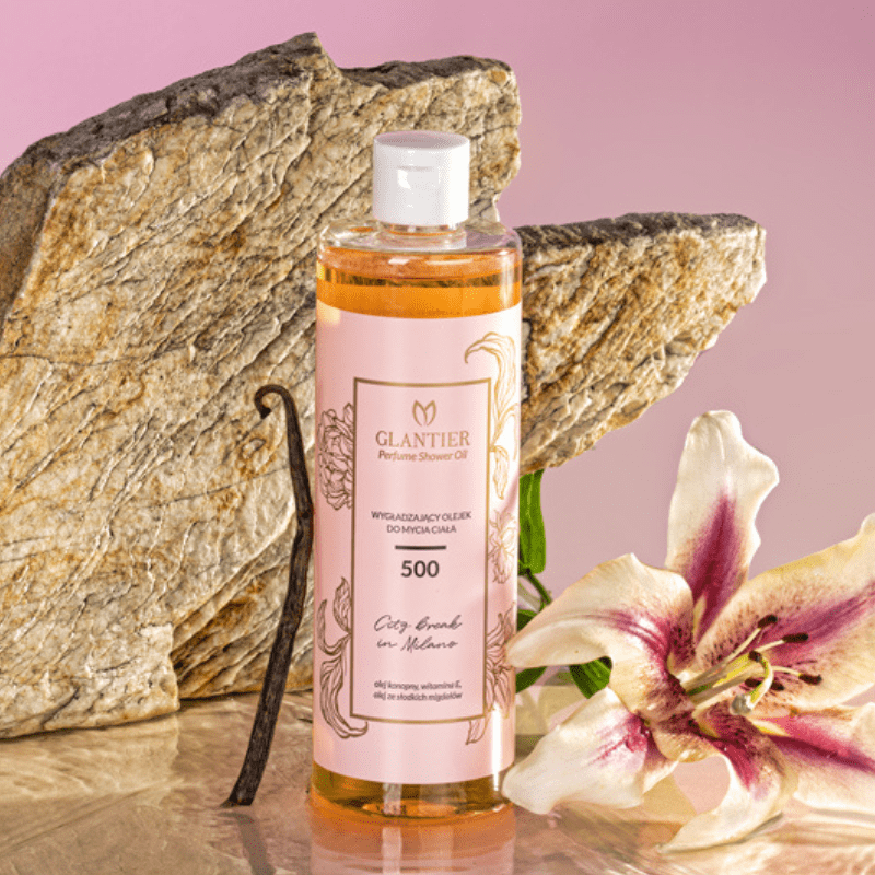 Glättendes Duschöl Glantier 500 mit chypre-fruchtigem Duft, ideal für geschmeidige und gepflegte Haut