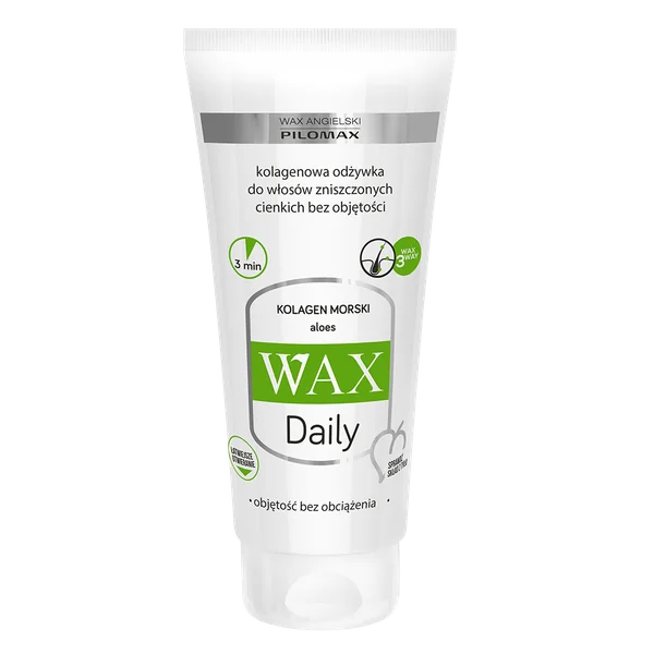 Kollagen-Conditioner WAX Daily für feines und geschädigtes Haar, das Feuchtigkeit spendet und Volumen verleiht.