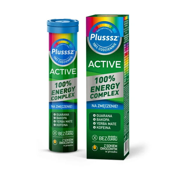 Plusssz Active 100% Energie-Komplex – Brausetabletten mit natürlichen Extrakten und Vitaminen für mehr Energie