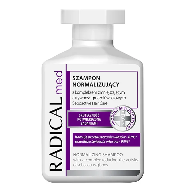 Radical Med normalisierendes Shampoo, 300 ml, ideal für fettige Haare. Regelt die Talgproduktion und pflegt die Kopfhaut sanft.