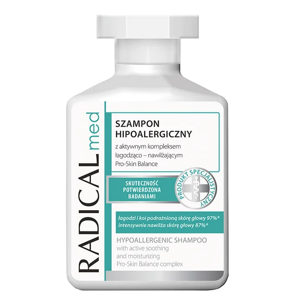 Hypoallergenes Shampoo von Radical Med, 300 ml – sanfte Pflege für empfindliche Kopfhaut, ideal bei Psoriasis und Ekzemen, ohne Duftstoffe und Sulfate.