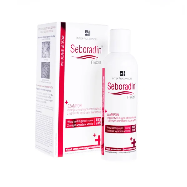 Seboradin FitoCell Shampoo mit PhytoCellTec™ Malus Domestica - Stärkt das Haar, fördert das Wachstum und beugt Haarausfall vor. Enthält Biotin, Extrakte aus Wildrose und Fucus, sowie Vitamine für gesunde und strahlende Haare