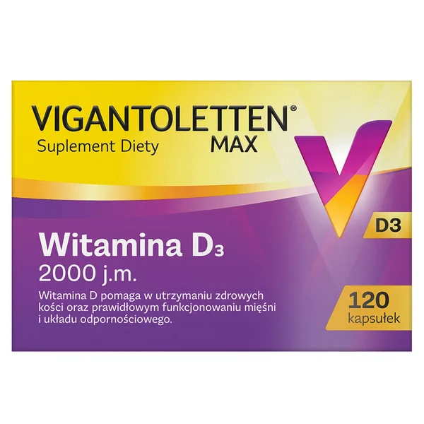 Vigantoletten Max Kapseln mit 2000 I.E. Vitamin D3 zur Unterstützung der Knochengesundheit und des Immunsystems