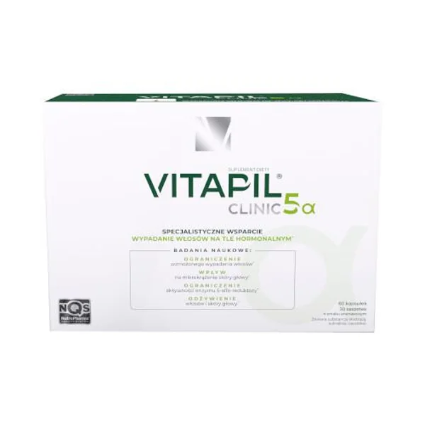 Vitapil® Clinic 5α Nahrungsergänzungsmittel zur Unterstützung der Haarstärke und -gesundheit, speziell bei hormonellem Haarausfall