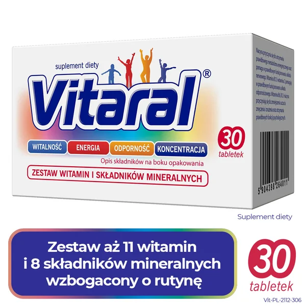 Vitaral Nahrungsergänzungsmittel mit Vitaminen und Mineralstoffen in Tablettenform für mehr Vitalität und Gesundheit