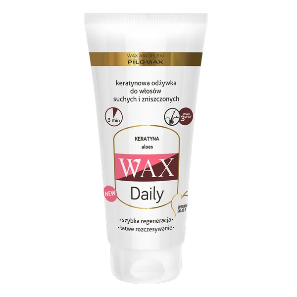 Wax Daily Keratin-Conditioner für trockenes und sprödes Haar mit Aloe, spendet Feuchtigkeit und verbessert die Haarstruktur