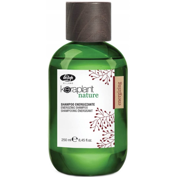 Flasche des Lisap Keraplant Nature Energizing Shampoos gegen Haarausfall, 250 ml. Natürliches Shampoo zur Stärkung der Haare und zur Vorbeugung von Haarausfall