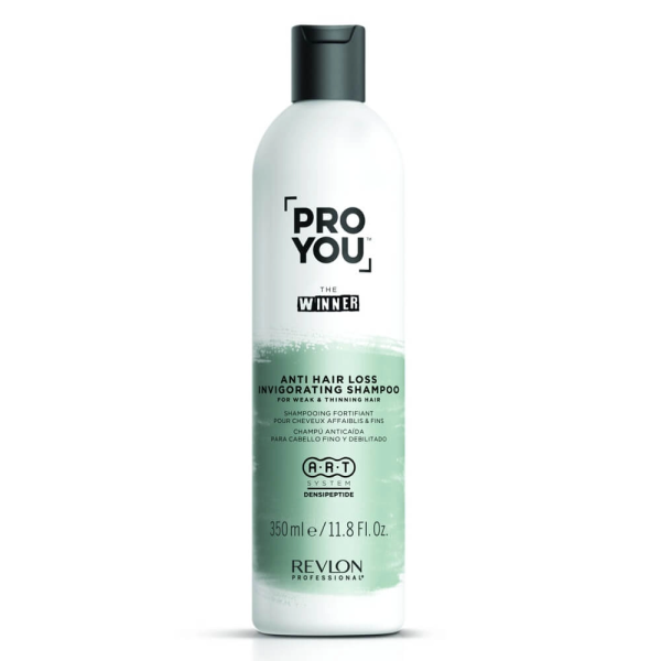 Flasche des Revlon ProYou Anti-Hair Loss Shampoos gegen Haarausfall, 350 ml. Professionelles Shampoo zur Stärkung der Haare und zur Bekämpfung von Haarausfall