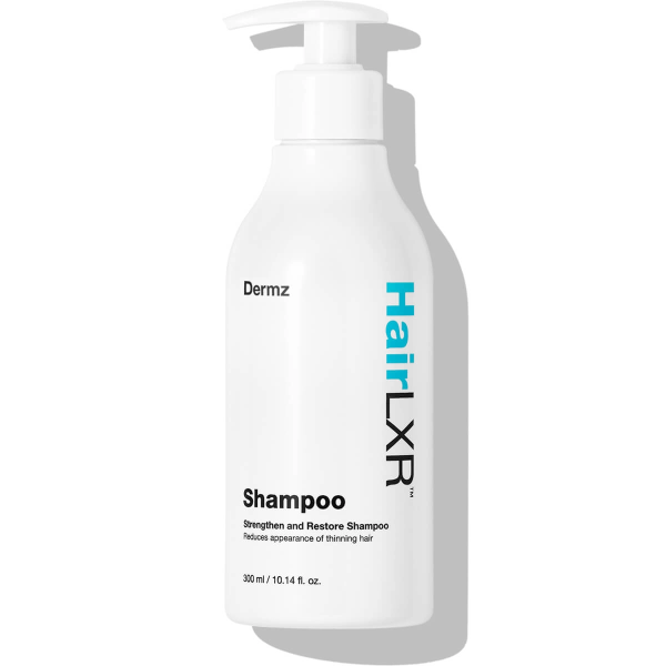 Dermz Hair LXR Reinigungsshampoo und Shampoo gegen Haarausfall, 300 ml. Reinigt die Kopfhaut und unterstützt das Haarwachstum