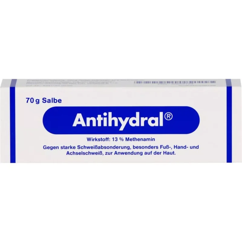 Antihydral 70 g, Salbe gegen Schwitzen der Füße und Hände. Wirksame Formel zur Reduktion übermäßiger Schweißproduktion