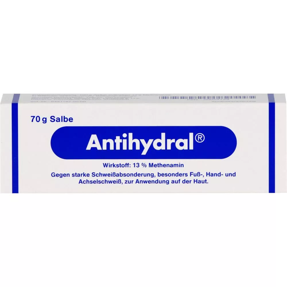 Antihydral 70 g, Salbe gegen Schwitzen der Füße und Hände. Wirksame Formel zur Reduktion übermäßiger Schweißproduktion