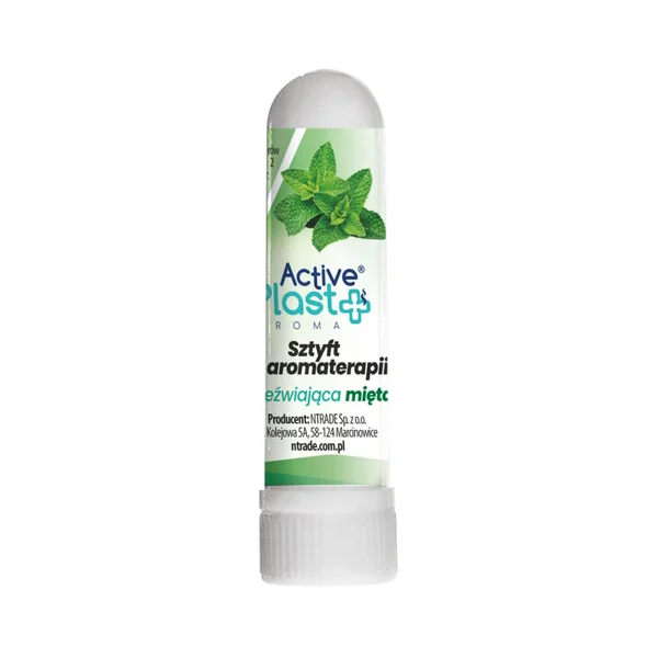 Active Plast Aroma Nasenstift Erfrischende Minze für die Linderung von verstopfter Nase und Verbesserung der Atmung mit Eukalyptus- und Mentholöl