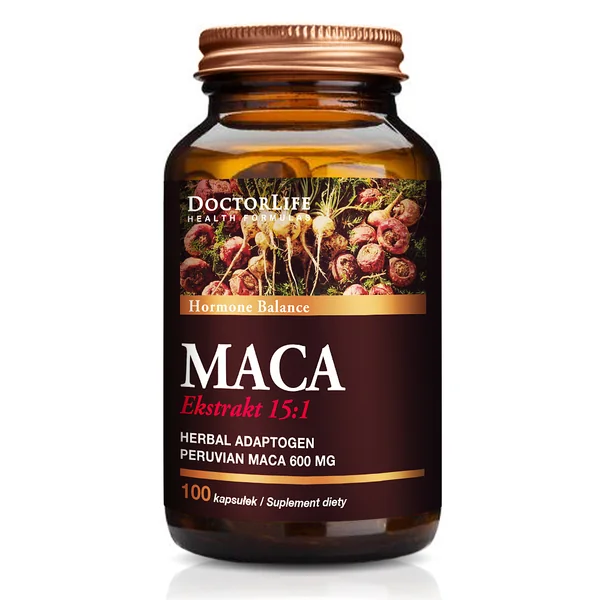 Doctor Life Maca Extrakt 15:1 – Nahrungsergänzung mit Maca Wurzel, unterstützt Libido, Energie und hormonelle Balance. Glutenfrei, vegan