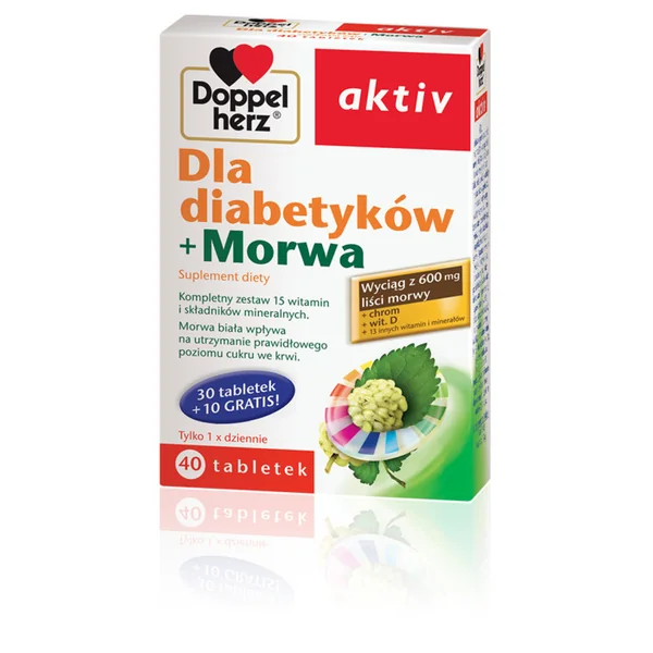 Doppelherz Aktiv für Diabetiker + Maulbeere, Tabletten zur Blutzuckerregulierung mit Vitaminen und Mineralstoffen