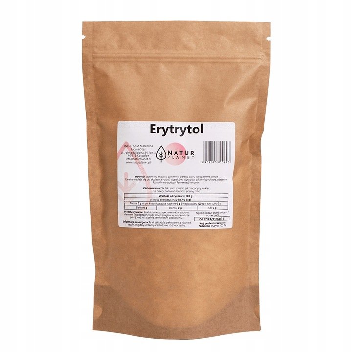 Erythrit Natur Planet 1000 g – kalorienfreier, natürlicher Zuckerersatz, ideal für Getränke, Gebäck und Desserts. Vegan und ohne Zuckerzusatz.