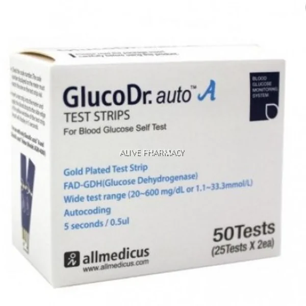GlucoDr auto A Teststreifen zur Blutzuckermessung, geeignet für das Glucometer GlucoDr.