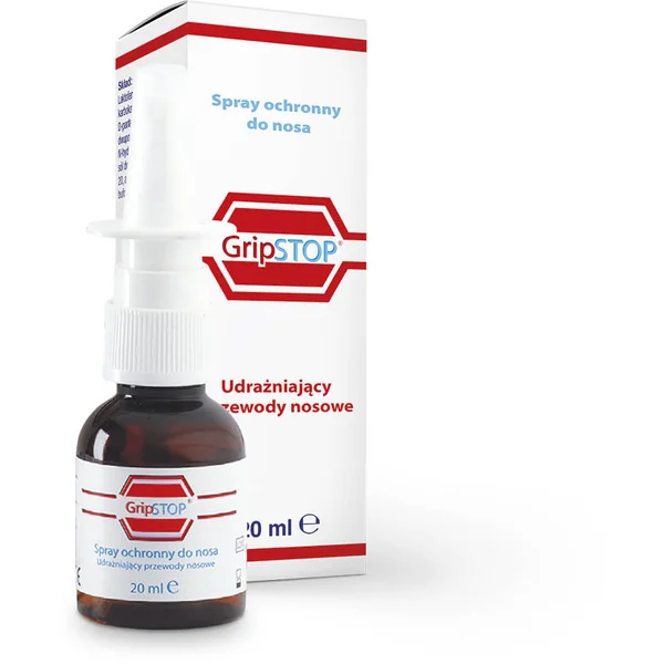 Grip Stop Nasenspray in der 20 ml Flasche, hilft bei verstopfter Nase, lindert Entzündungen und unterstützt die Nasenschleimhautregeneration