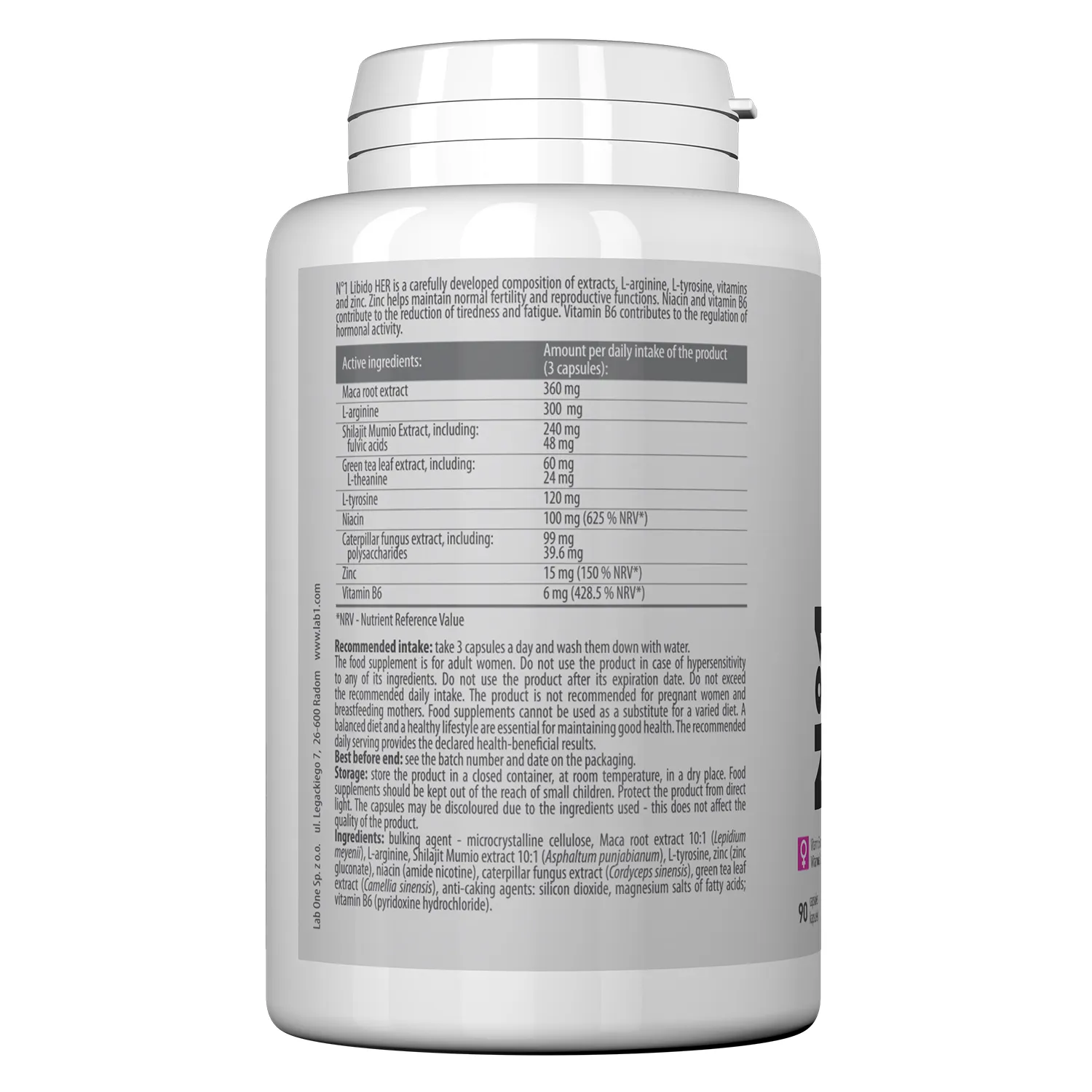 Lab One No1 Libido Her – Nahrungsergänzung für Frauen Lab One No1 Libido Her – 90 Kapseln zur natürlichen Unterstützung der weiblichen Libido