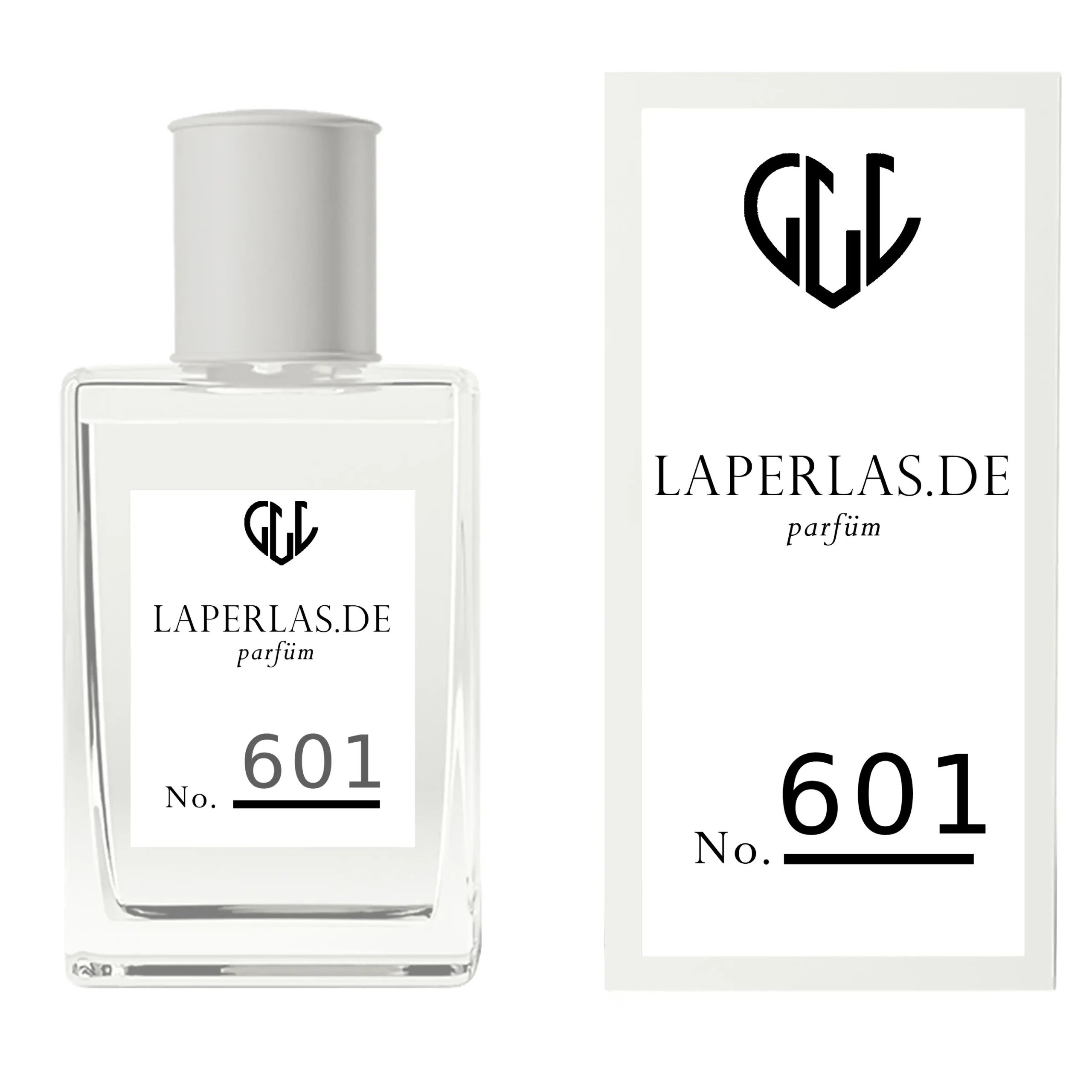 Verpackung von Laperlas Parfüm 601: Duftinspiriert von Yves Saint Laurent Elle, ein blumiger und holziger Duft für Frauen