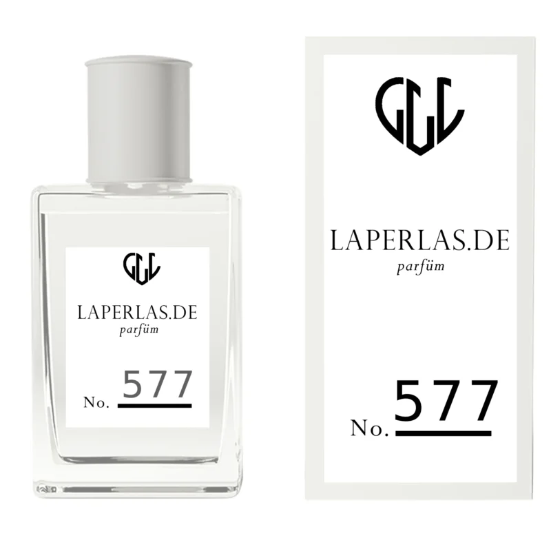 Verpackung von Laperlas Parfüm 577: Duftinspiriert von DKNY Nectar Love, ein süßer, blumiger Duft für Frauen.