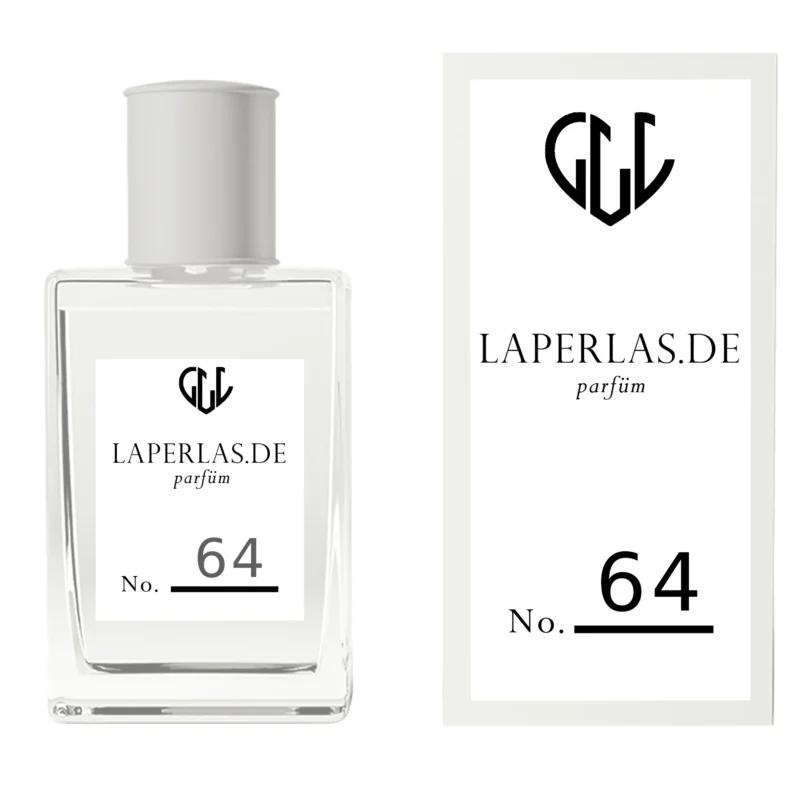 Verpackung von Laperlas Parfüm 64: Duftinspiriert von Cacharel Amor Amor, ein süßer, blumiger Duft für Frauen