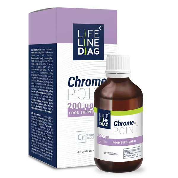 Lifeline Diag Chrome.Point – flüssiges Nahrungsergänzungsmittel mit Chrompicolinat für eine verbesserte Glukosetoleranz und Unterstützung der Blutzuckerregulation