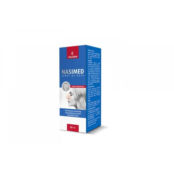 Nasimed Nasenspray mit Eukalyptus und Silbernanopartikeln zur Pflege und Regeneration gereizter Nasenschleimhäute