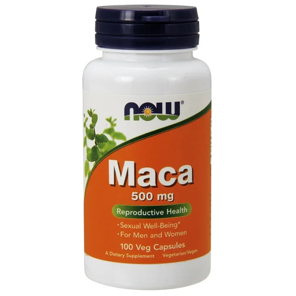Now Foods Maca 500 mg Kapseln – Nahrungsergänzung zur Unterstützung von Energie, Vitalität und Hormonbalance. 100 Kapseln in der Verpackung