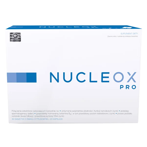 Nucleox Pro Nahrungsergänzungsmittel für Männer zur Unterstützung der Fruchtbarkeit und Verbesserung der Spermienqualität mit Vitaminen, Zink und L-Carnitin