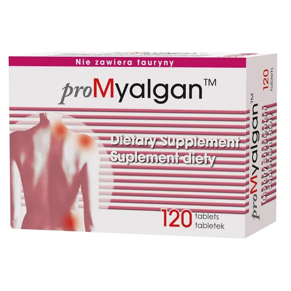 ProMyalgan Nahrungsergänzungsmittel in Tablettenform, unterstützt die Gelenkgesundheit und lindert Schmerzen bei Fibromyalgie und Muskelerkrankungen