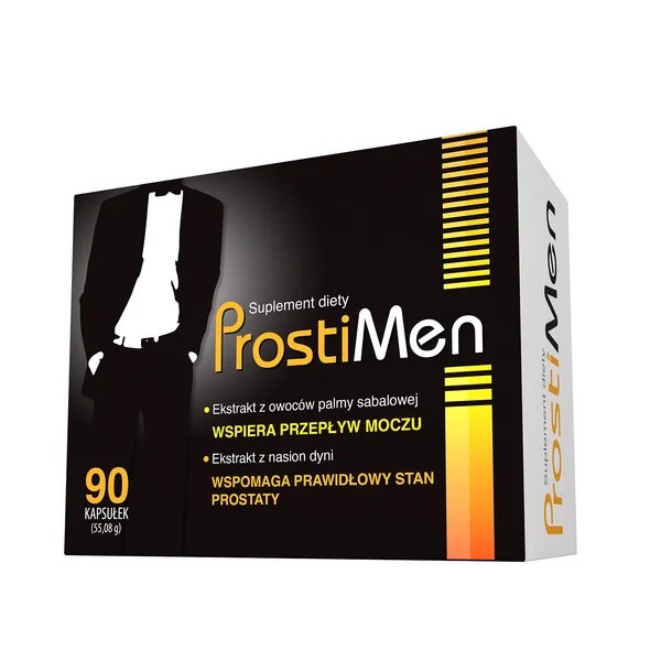 ProstiMen Nahrungsergänzungsmittel für Männer zur Unterstützung der Prostatafunktion und des Harnsystems. Enthält pflanzliche Extrakte und Vitamine