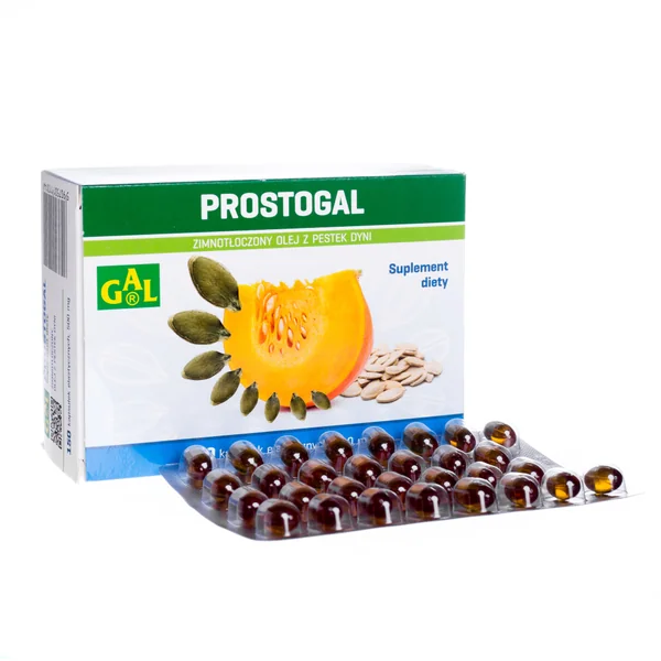 Prostogal Kürbiskernöl Kapseln zur Unterstützung der Prostata und des Harnsystems, reich an Omega-6 Fettsäuren und β-Sitosterol