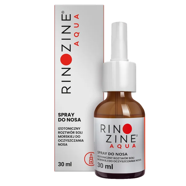 Rinozine Aqua Nasenspray 30 ml - Natürliche Meersalzlösung zur Befeuchtung und Reinigung der Nasenschleimhäute, geeignet für Kinder und Erwachsene