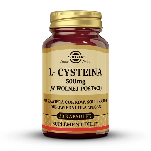 Solgar L-Cystein Kapseln – Nahrungsergänzung für starke Haut, Haare und Nägel, fördert die Kollagenproduktion und stärkt die Hautstruktur