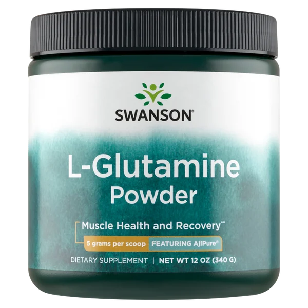 Swanson L-Glutamin Pulver 340 g – AjiPure® L-Glutamin in Pulverform für die Muskelregeneration und Erholung nach dem Training